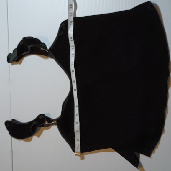 Victoria's Secret Black Velvet Ruffle Spaghetti Strap Cami A22 - Picture 4 of 6